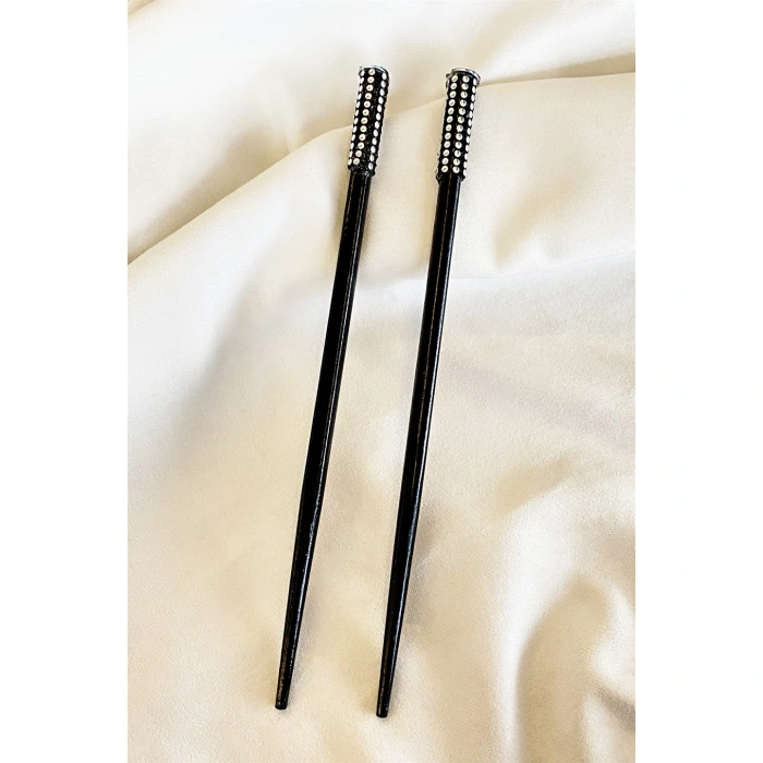 Siyah Renk İkili Topuz Tokası