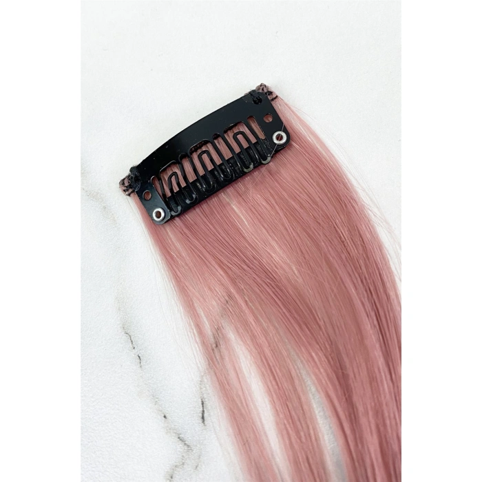 Yan Çıt Çıt Postiş /Pembe Renk Dalgalı / 50 Cm