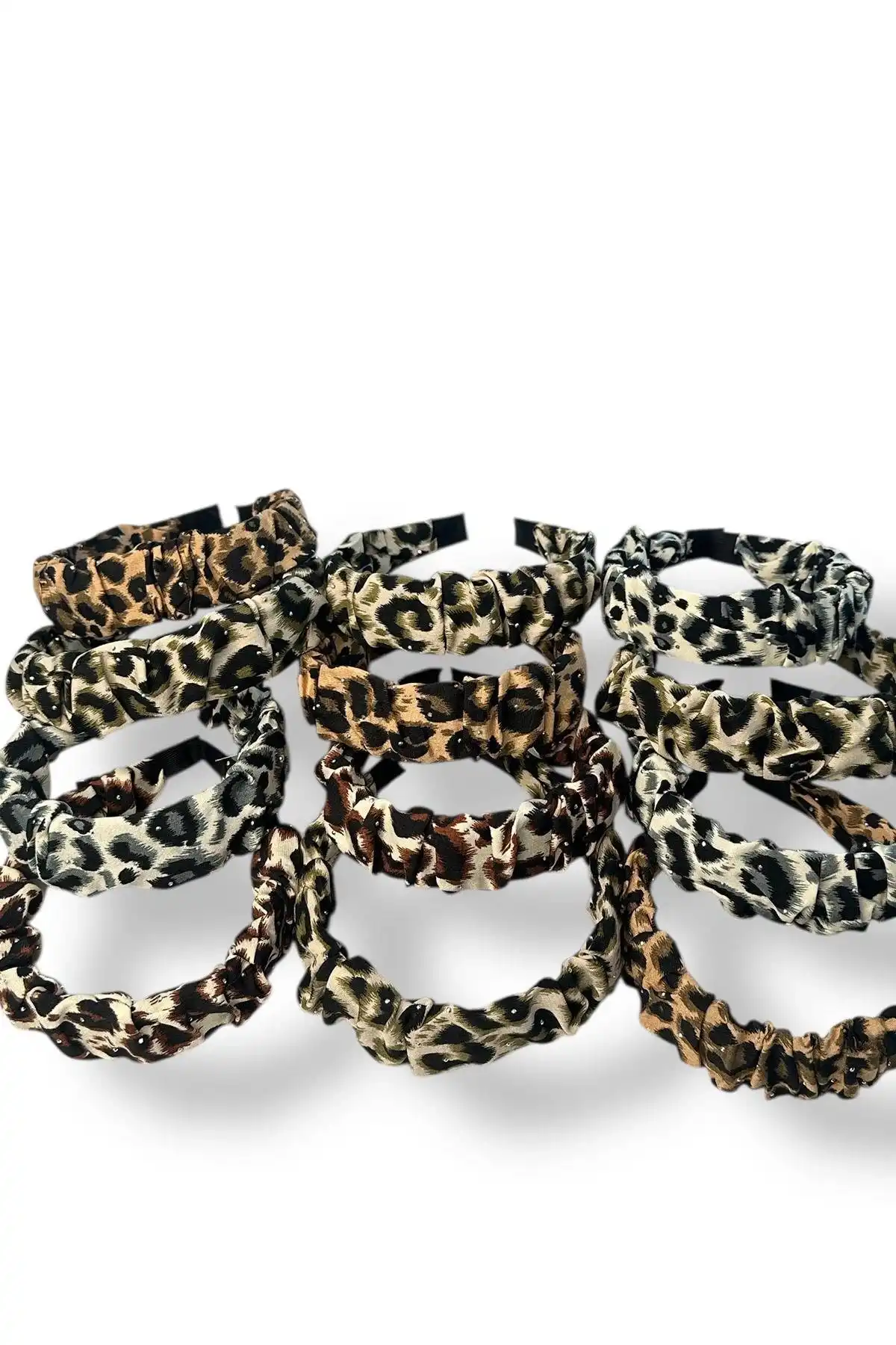 12´li Karışık Renk Leopar Desenli Taç Set