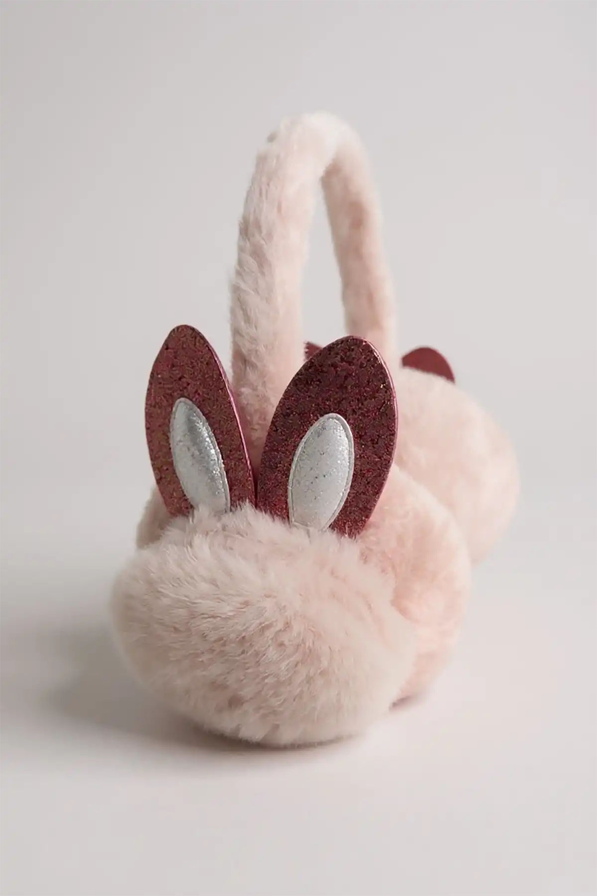 Açık Pembe Renk Kulak Figürlü Peluş Kulaklık