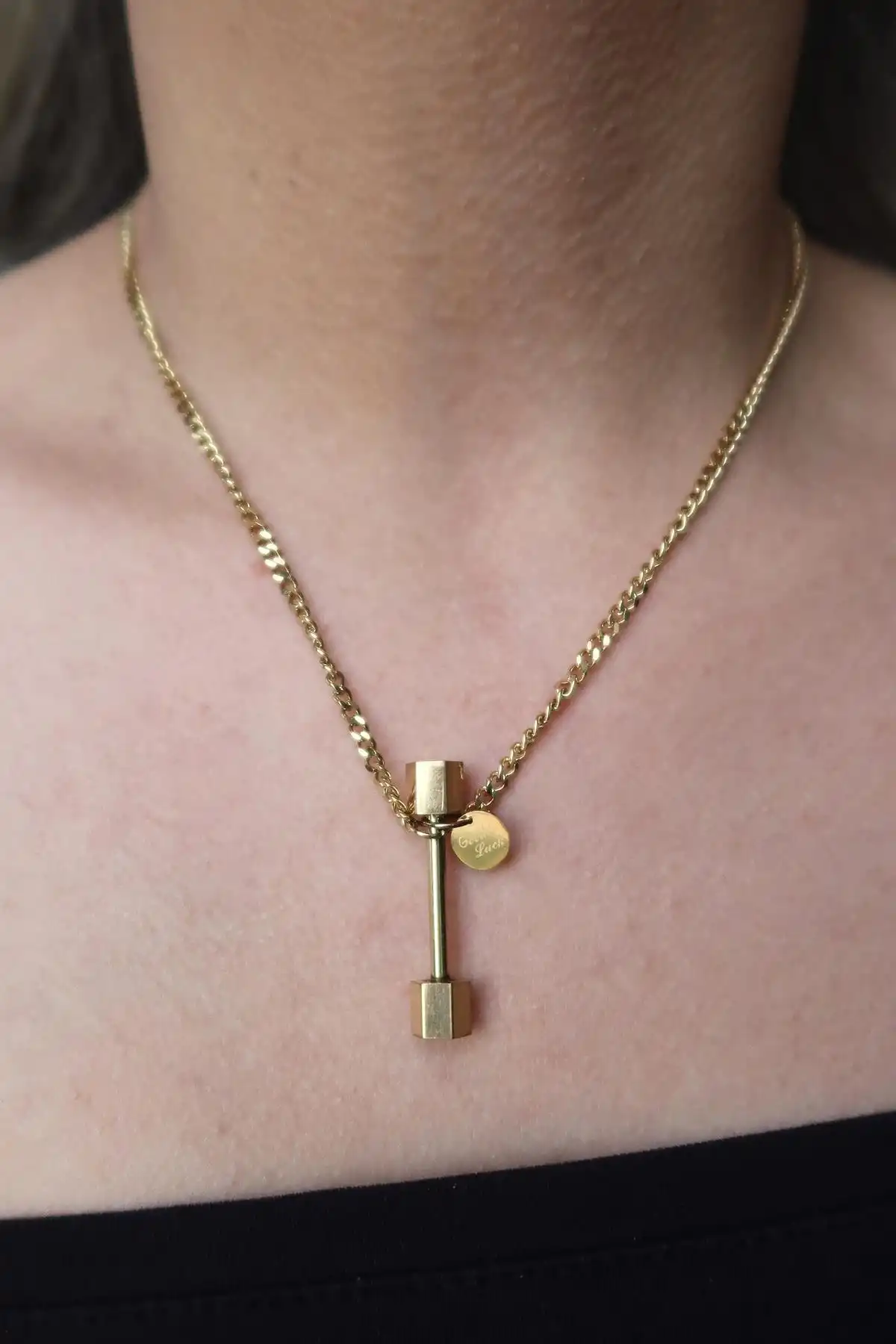 Altın Renk Çelik Kolye