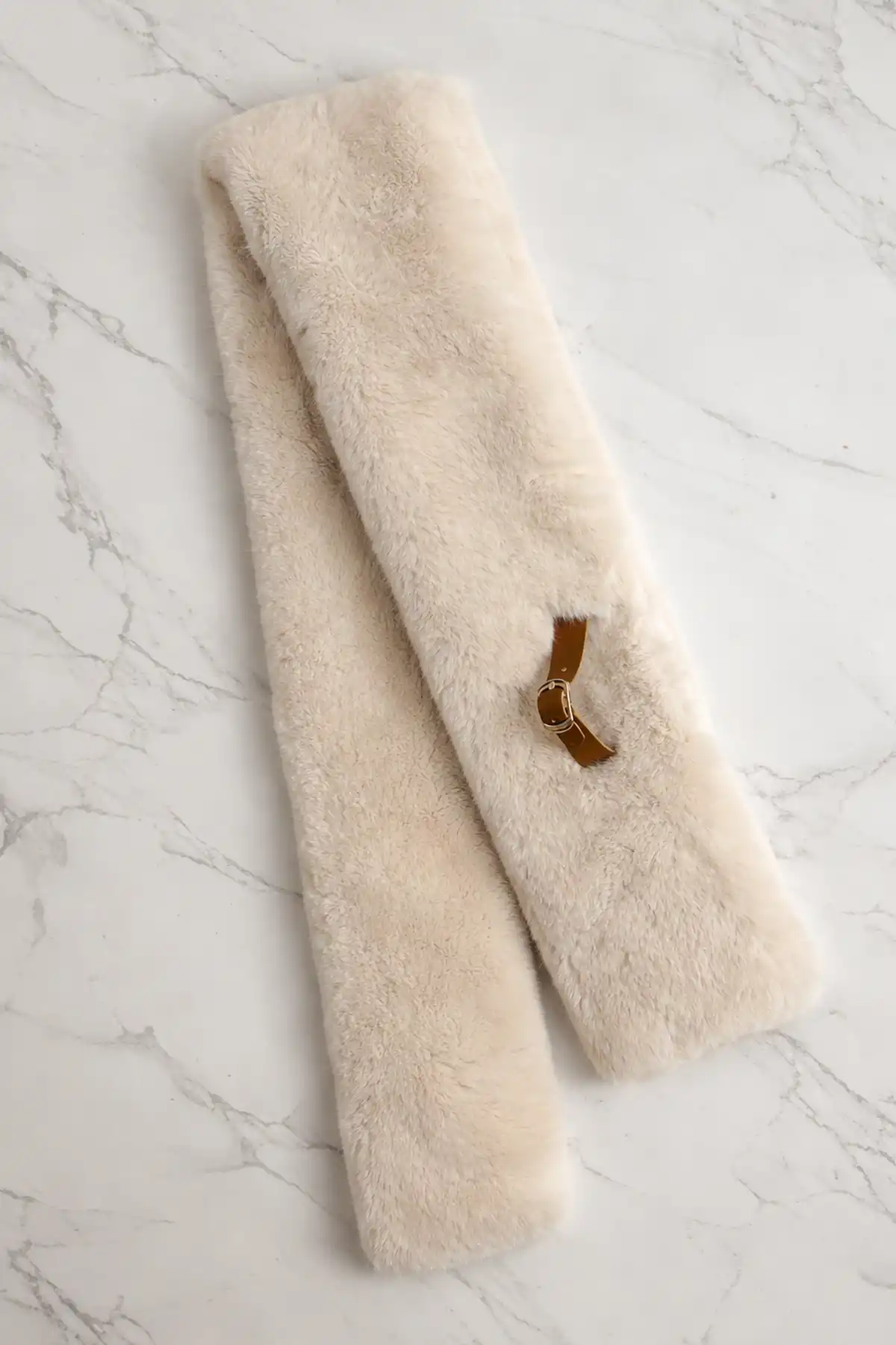 Bej Renk Çocuk Peluş Atkı