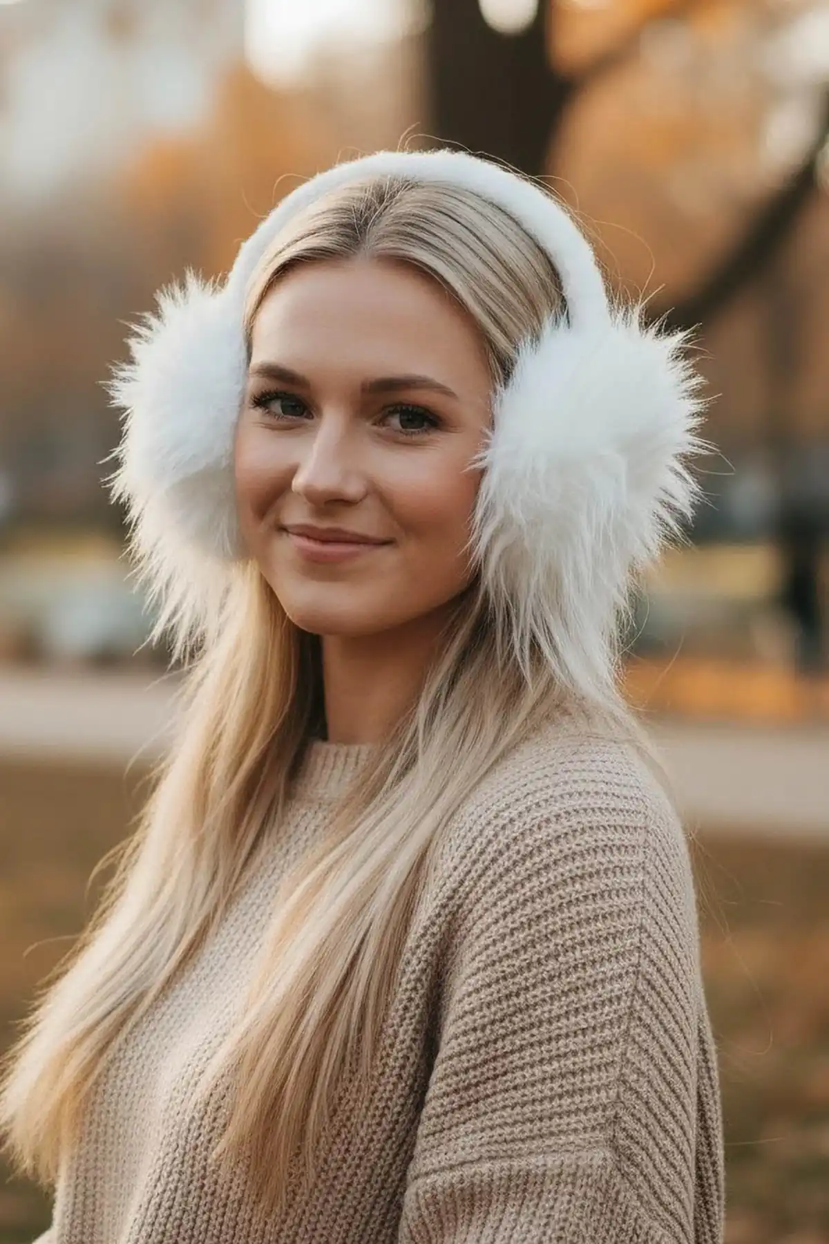 Beyaz Renk Peluş Kulaklık