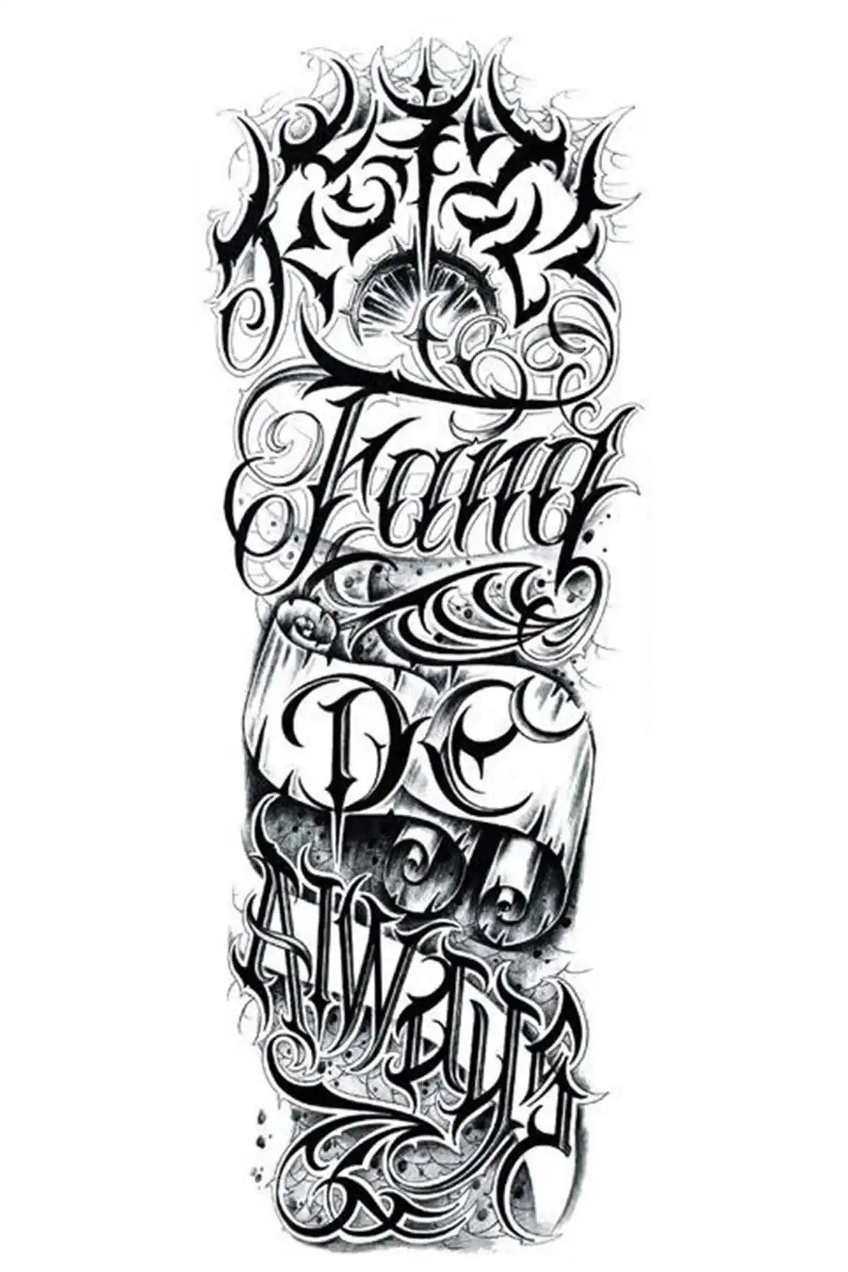 Geçici Yazı Detaylı Dövme Tattoo