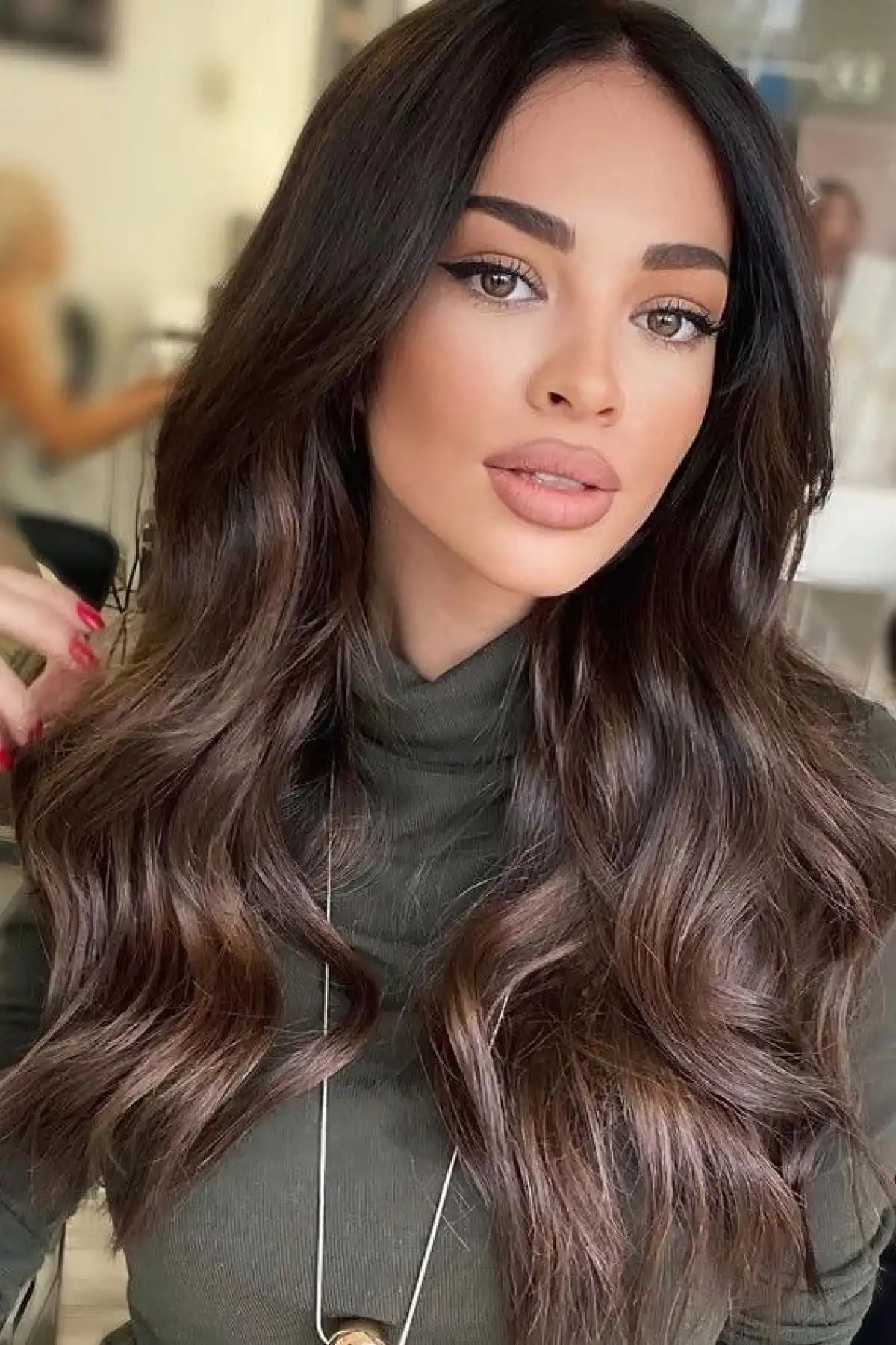 Isıya Dayanıklı Yarımay Çıt Çıt Saç - Ht6k - Kestane Kahvesi - Dalgalı - 60 Cm - 110 Gr (Begüm)