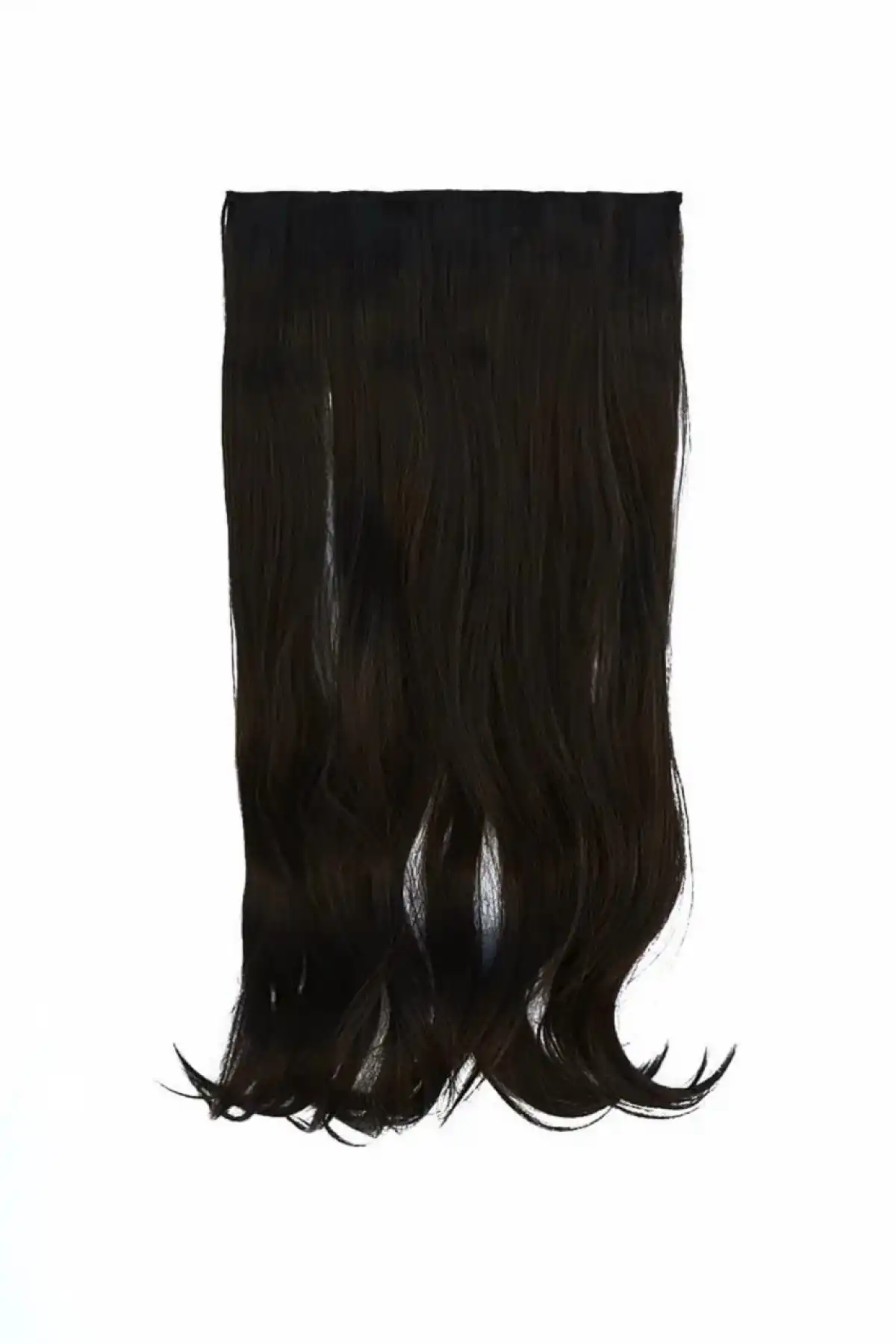 Isıya Dayanıklı Yarımay Çıt Çıt Saç - Ht6k - Kestane Kahvesi - Dalgalı - 60 Cm - 110 Gr (Begüm)