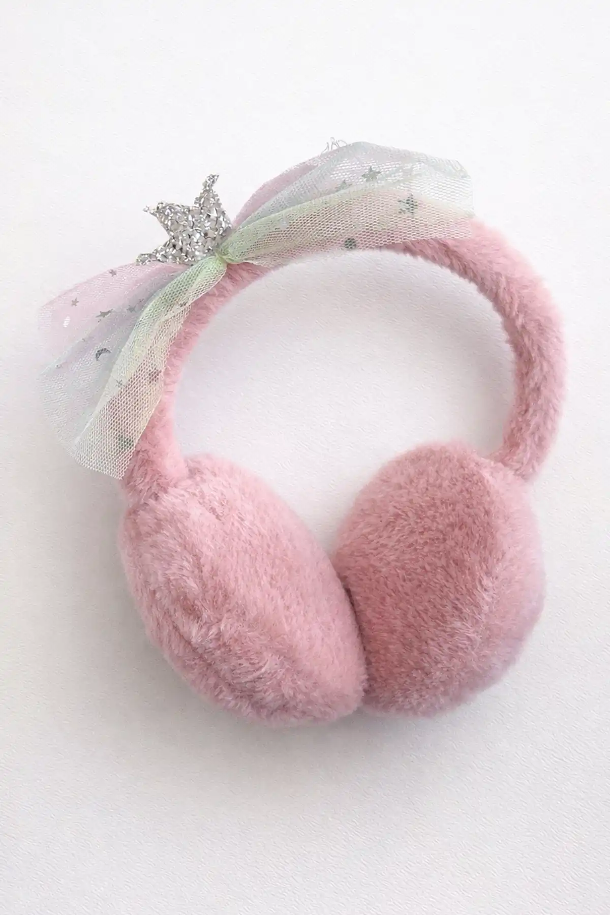 Koyu Pembe Renk Kurdele Figürlü Peluş Kulaklık