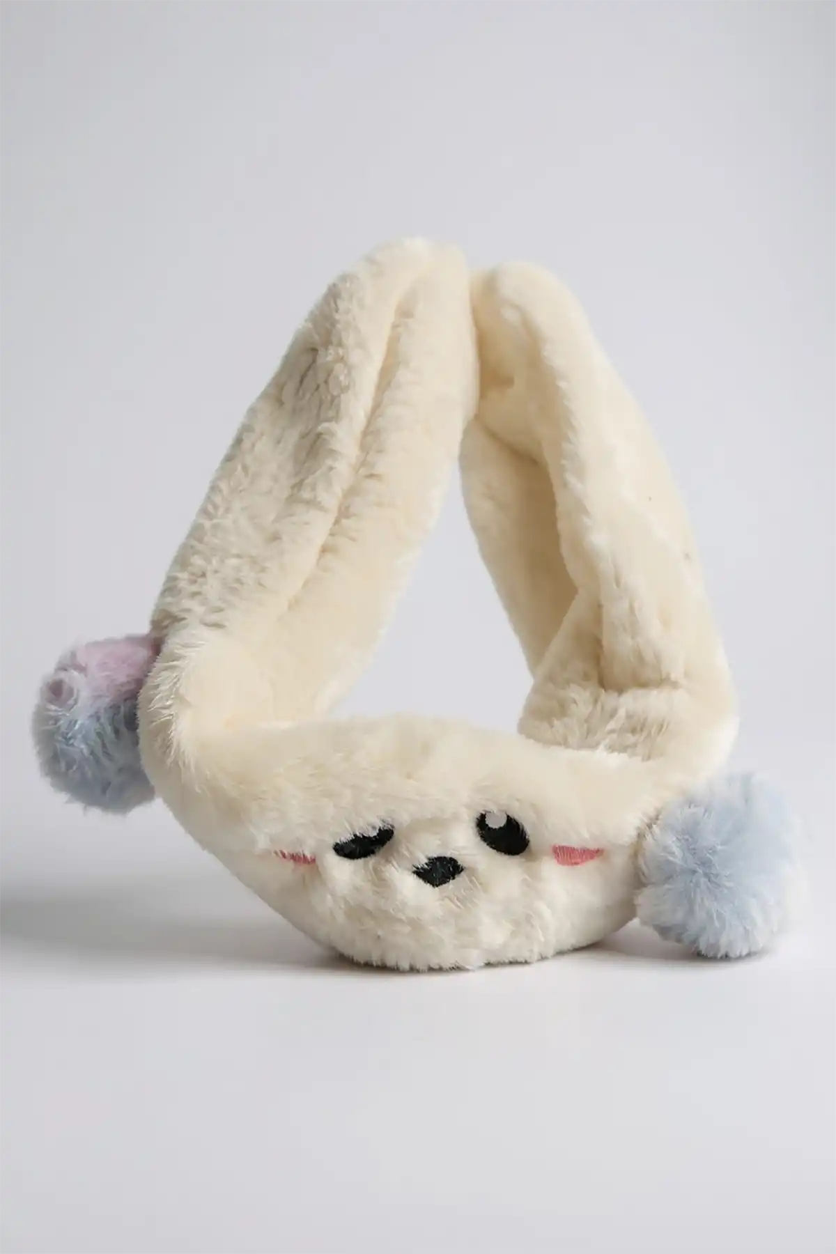 Krem Renk Ayıcık Figürlü Peluş Kulaklık