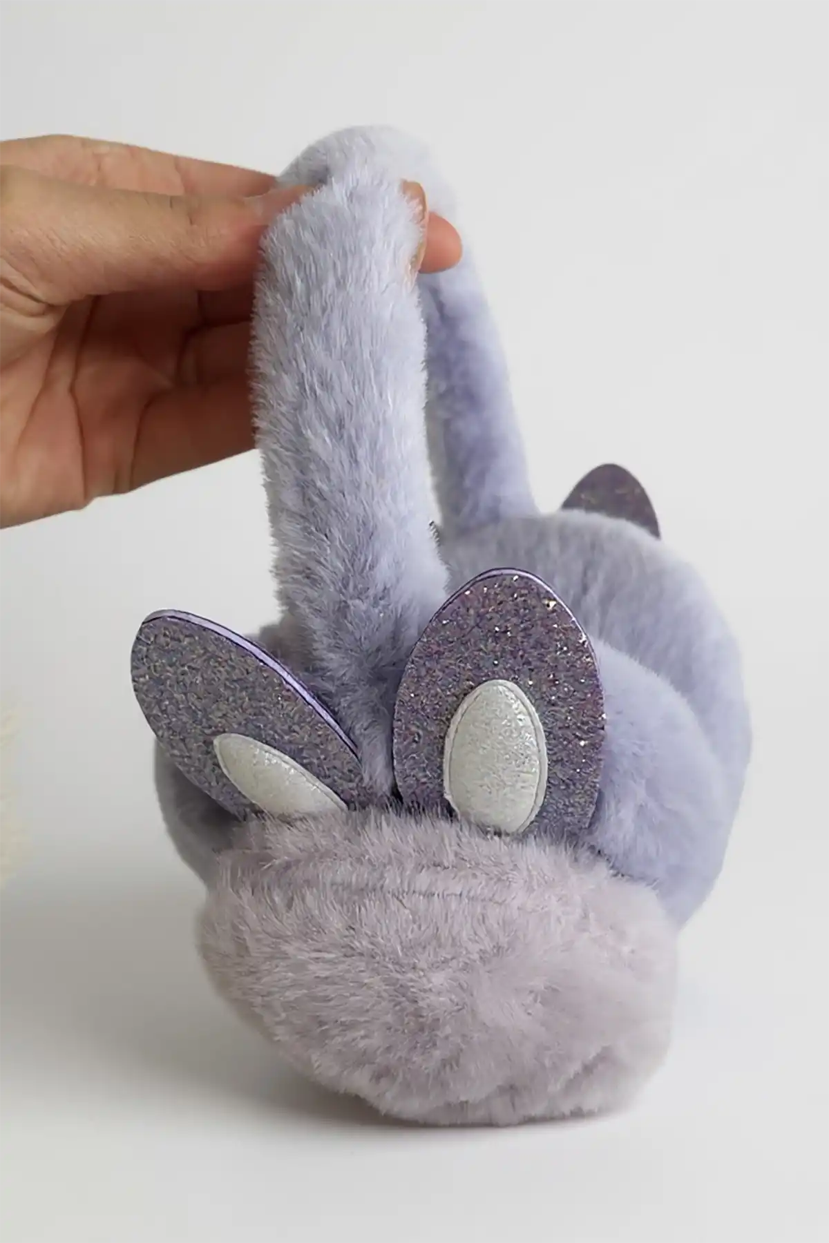 Mor Renk Kulak Figürlü Peluş Kulaklık