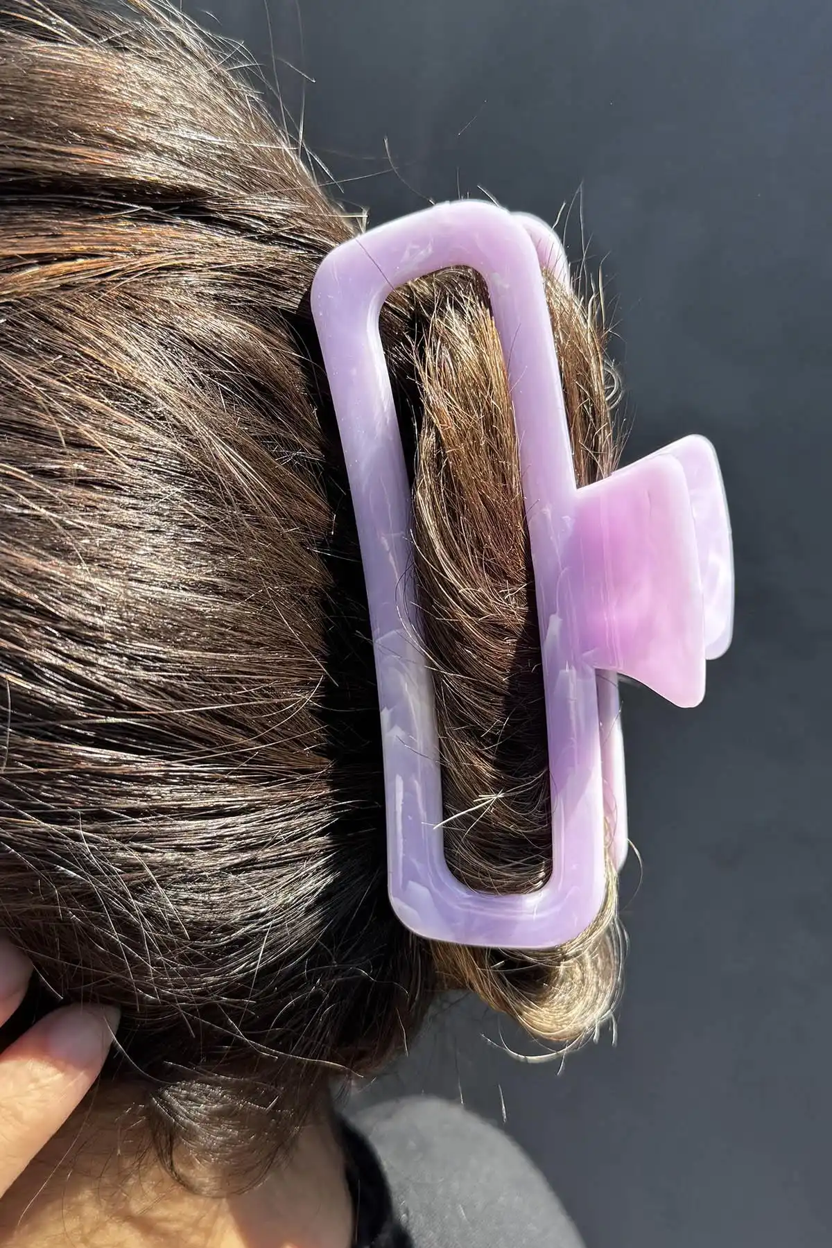 Mor Renk Mermer Desenli Kemik Mandal Toka