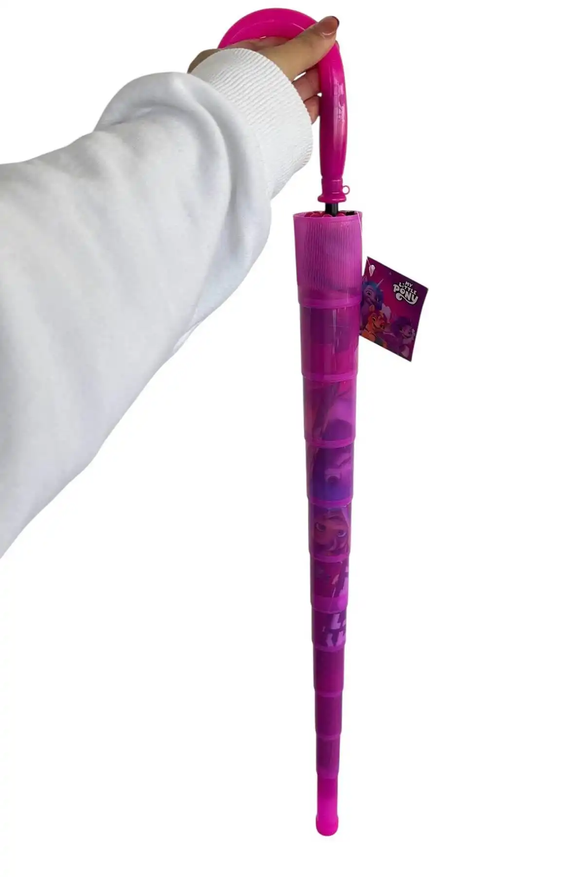 Pembe Renk Karışık Figürlü Kılıflı Çocuk Şemsiye