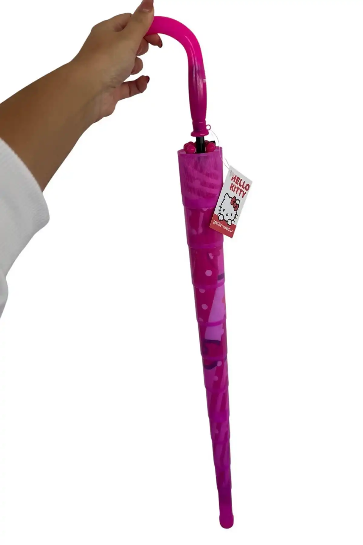 Pembe Renk Karışık Figürlü Kılıflı Çocuk Şemsiye