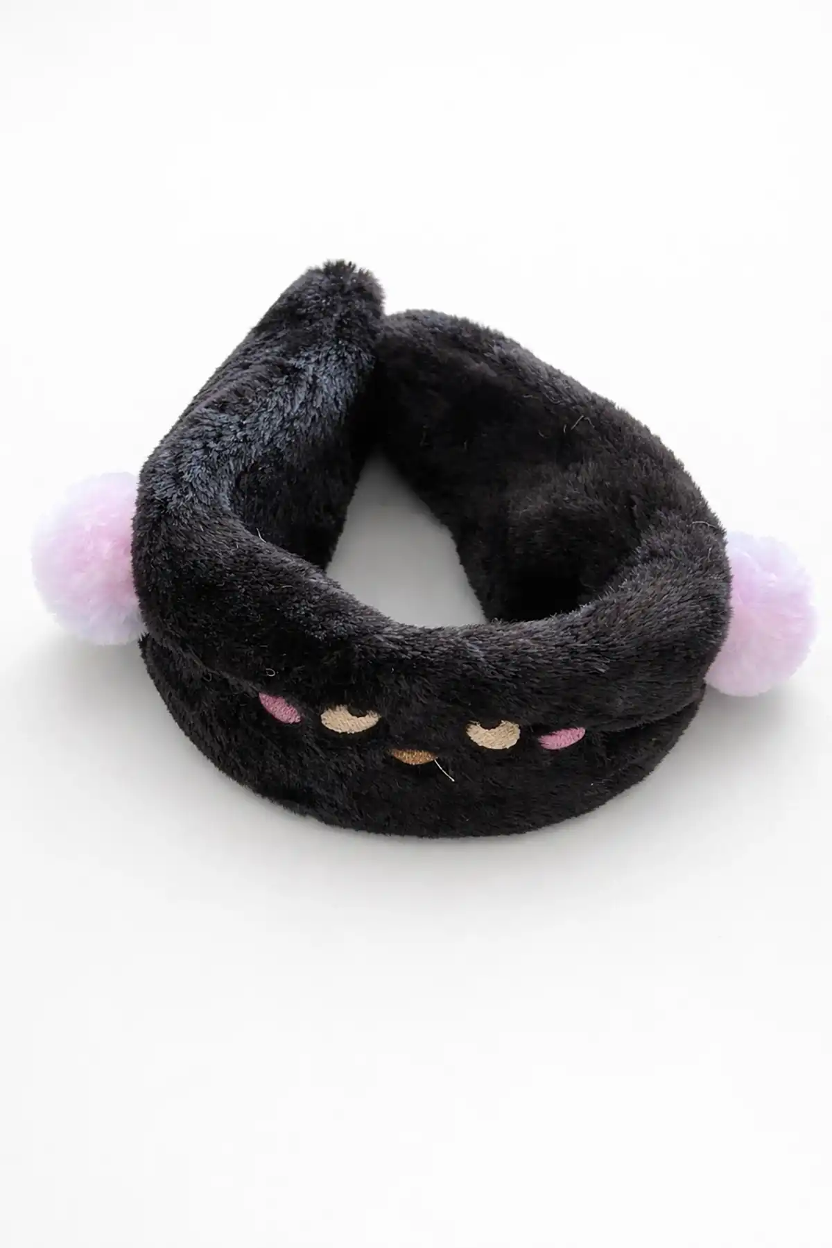 Siyah Renk Ayıcık Figürlü Peluş Kulaklık