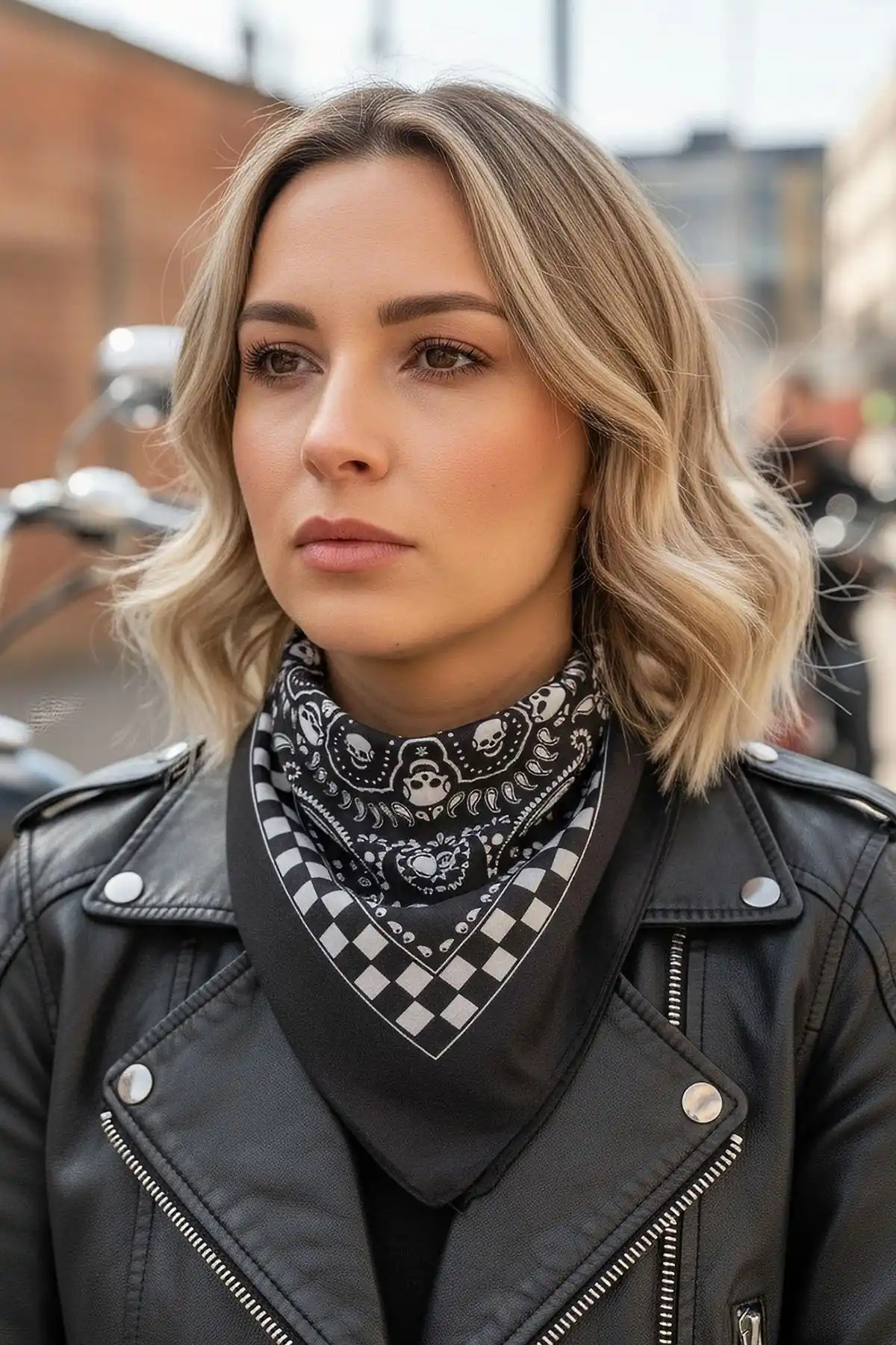 Siyah Renk Kurukafa Figürlü Bandana