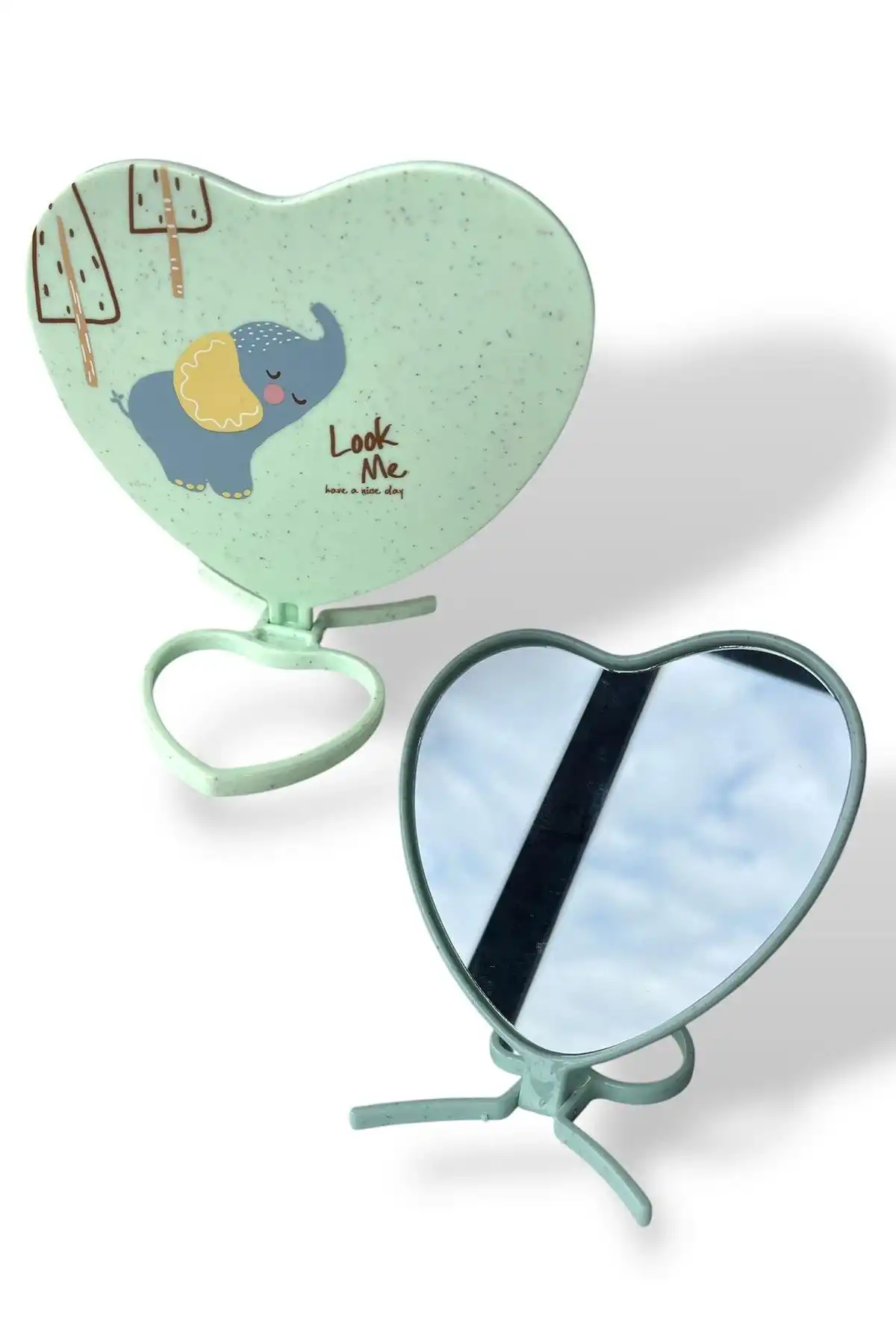 Yeşil Renk Fil Figürlü Masa Aynası