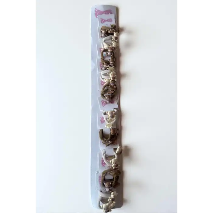 10lu Karışık Renk Ayıcık Figürlü Lastik Toka Set