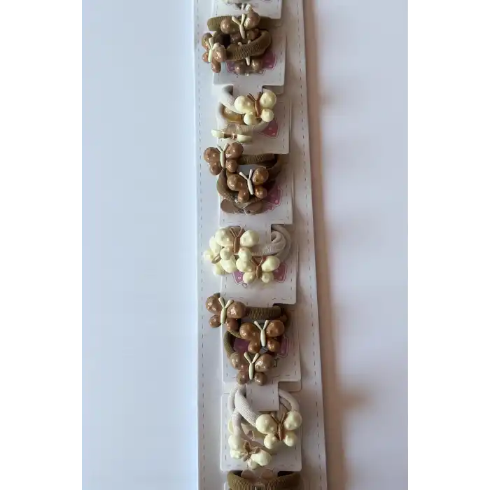 10lu Karışık Renk Kelebek Figürlü Lastik  Toka Set