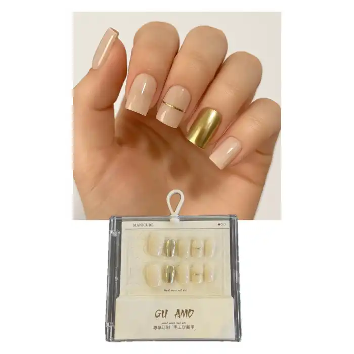 10lu Karışık Renk Takma Tırnak Set (Yapıştırıcılı)