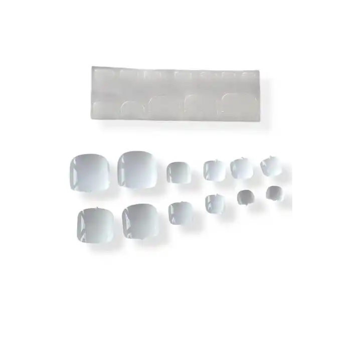 12li Beyaz Renk Ayak Takma Tırnak Seti