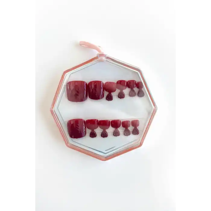 12li Bordo Renk Ayak Takma Tırnak