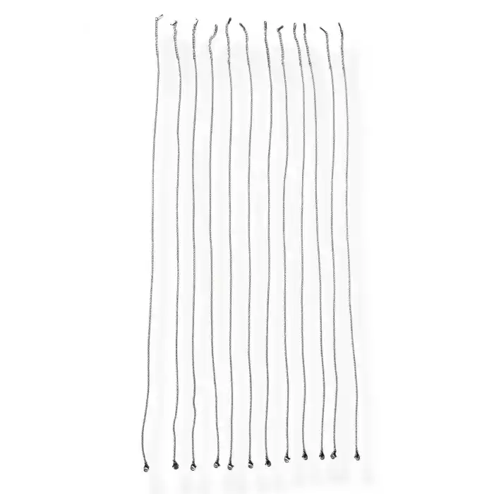 12li Gümüş Renk Çelik Zincir Kolye