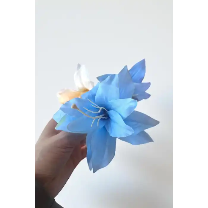 12li Karışık Renk Çiçek Figürlü Lastik Toka Set