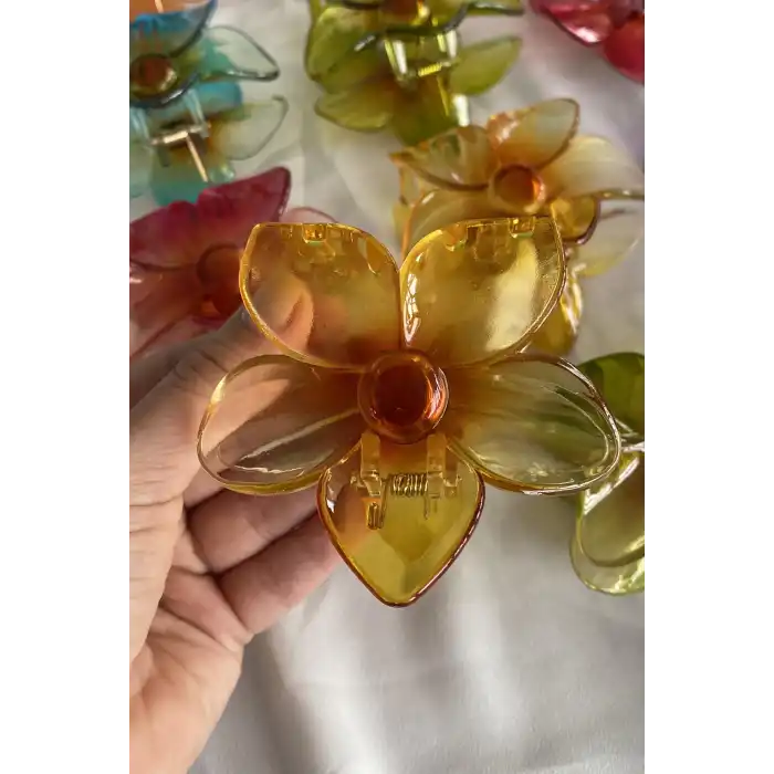 12li Karışık Renk Çiçek Figürlü Toka Set