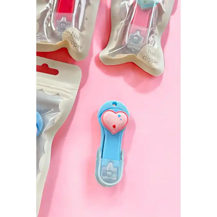 12li Karışık Renk Kalp Figürlü Tırnak Makası Set