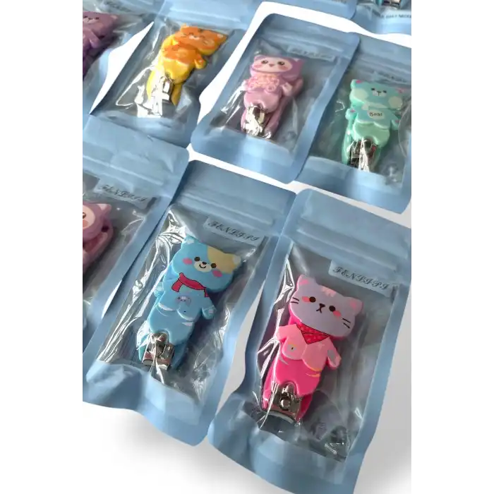 12li Karışık Renk Karışık Figürlü Tırnak Makası/Anahtarlık Set