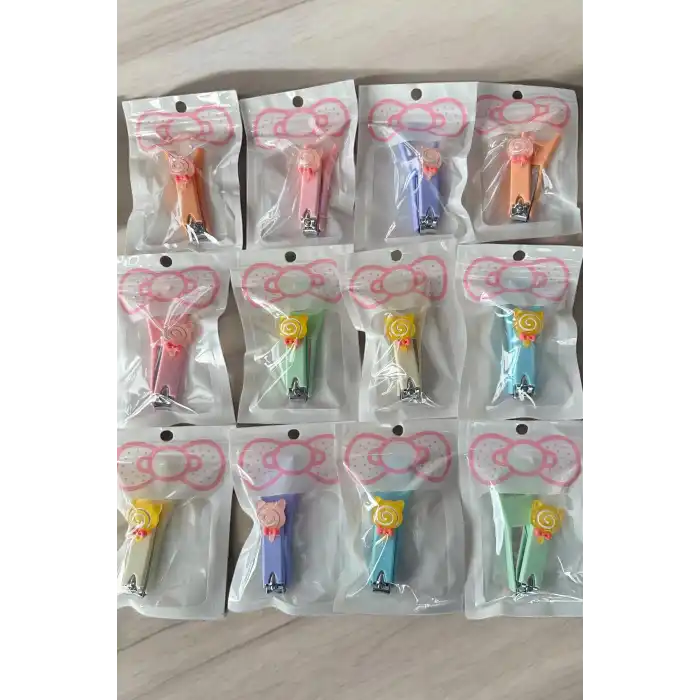 12li Karışık Renk Karışık Figürlü Tırnak Makası Set