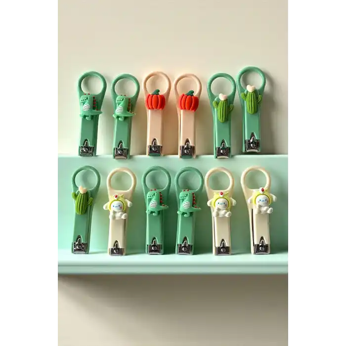 12li Karışık Renk Karışık Figürlü Tırnak Makası Set