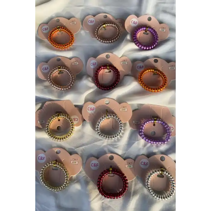 12li  Karışık Renk Parlak Helezon Toka Set