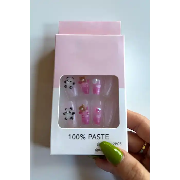 12li Karışık Renk Takma Tırnak Set