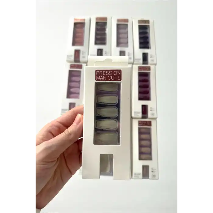 12li Karışık Renk Takma Tırnak Set