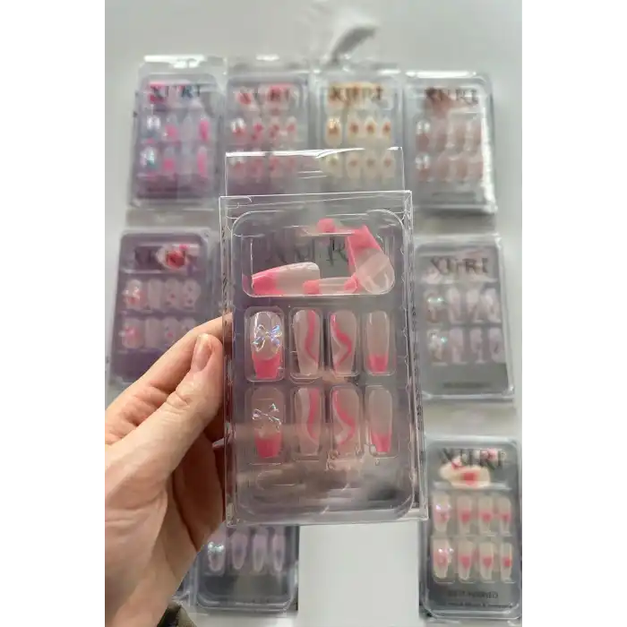 12li Karışık Renk Takma Tırnak Set