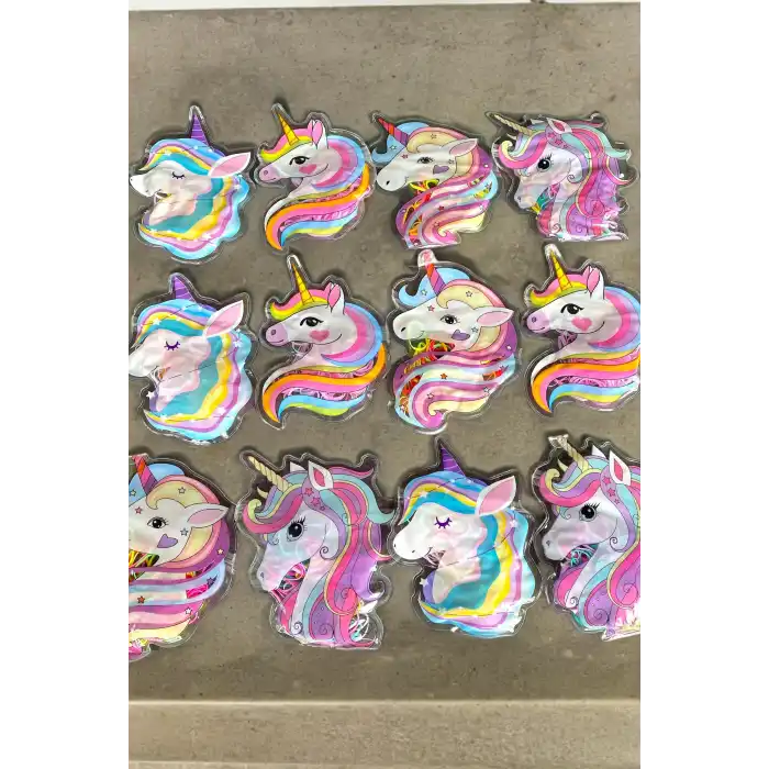 12li Karışık Renk Unicorn Figürlü Lastik Toka Set