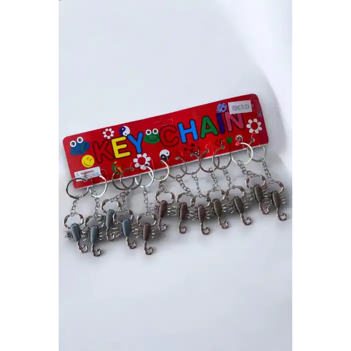 12li Karışık Renk Yengeç Figürlü Anahtarlık Set