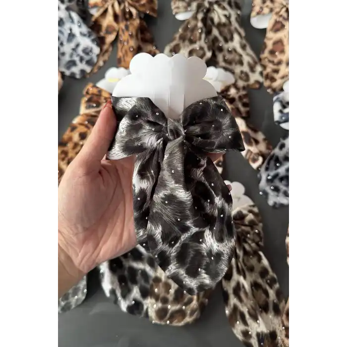 12li Leopar Desenli Kurdele Figürlü Otomat Toka Set