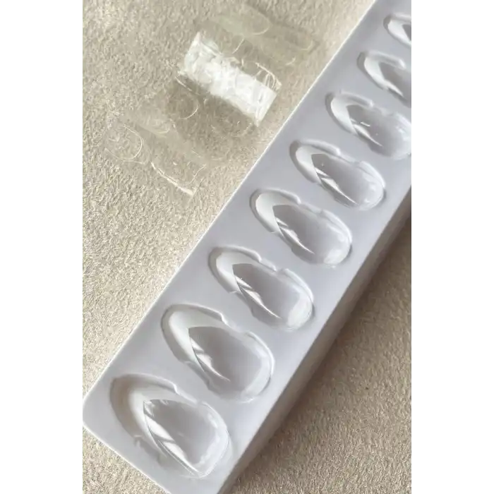 12li Şeffaf Renk French Takma Tırnak Set