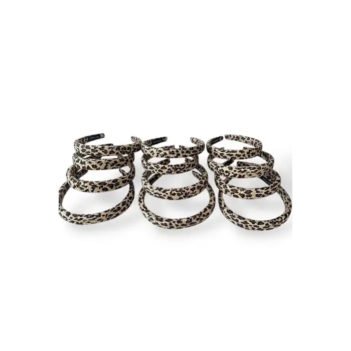 12´li Karışık Renk Leopar Desenli Taç Set