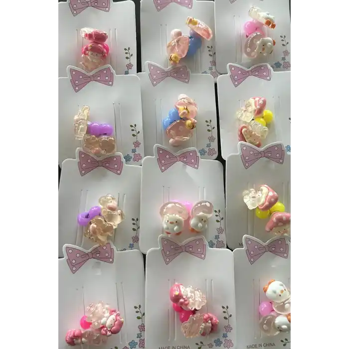 20li Karışık Renk Hayvan Figürlü Çocuk Toka Set