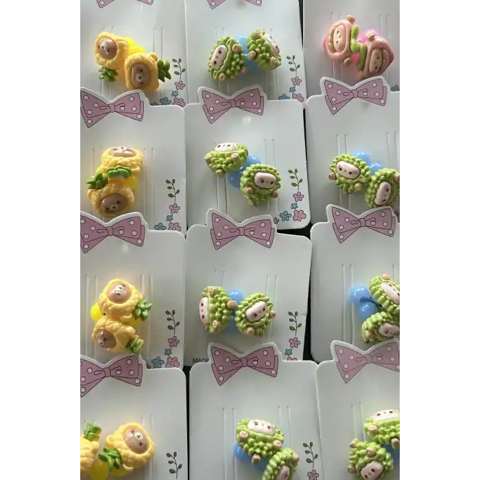 20li Karışık Renk Karışık Figürlü Çocuk Lastik Toka Set