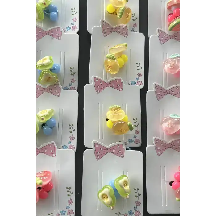 20li Karışık Renk Meyve Figürlü Çocuk Toka Set