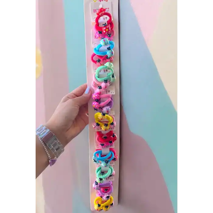 20´li Karışık Renk Uğur Böceği Figürlü Yan Toka Set