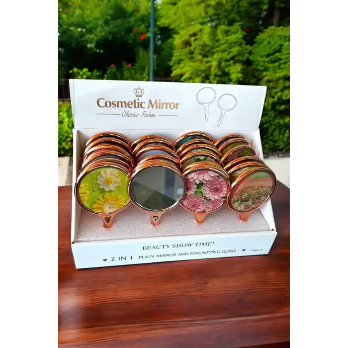 24lü Karışık Figürlü El Aynası Set