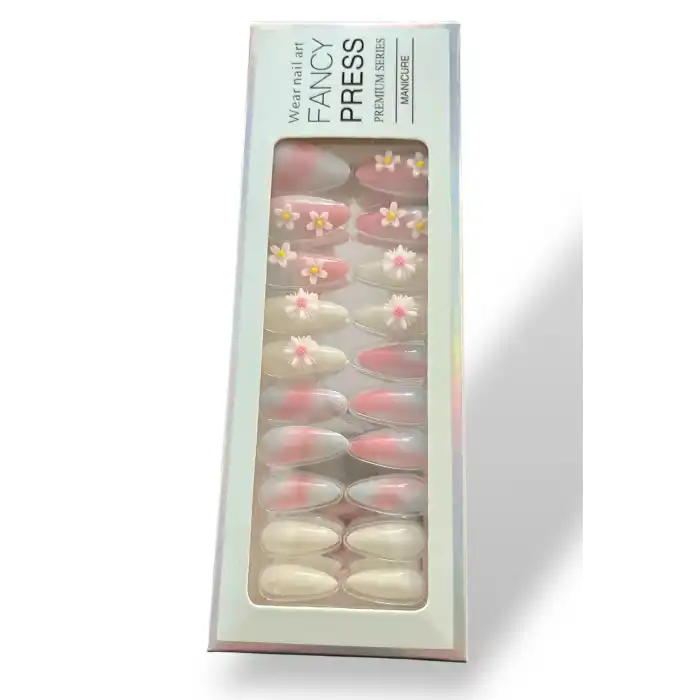 24lü Karışık Renk Jel Görünümlü Takma Tırnak (Yapıştırıcılı)