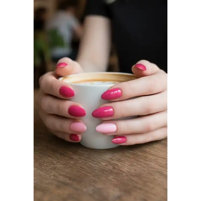 24lü Pembe Ve Fuşya Renk Takma Tırnak Set (Yapıştırıcılı)