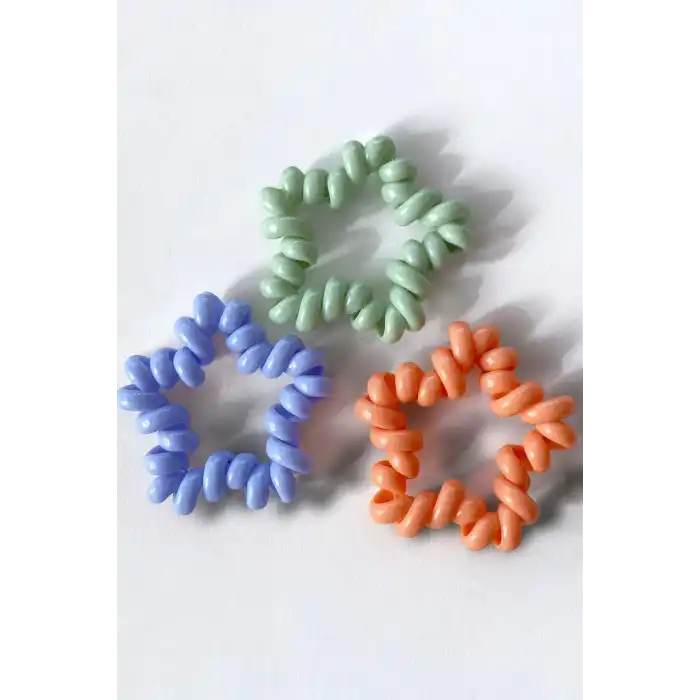 3lü Karışık Renk Yıldız Figürlü Helezon Toka Set