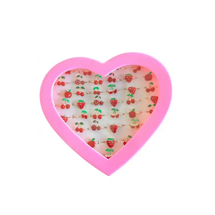 36lı Karışık Renk Karışık Figürlü Ayarlanabilir Çocuk Yüzük Set