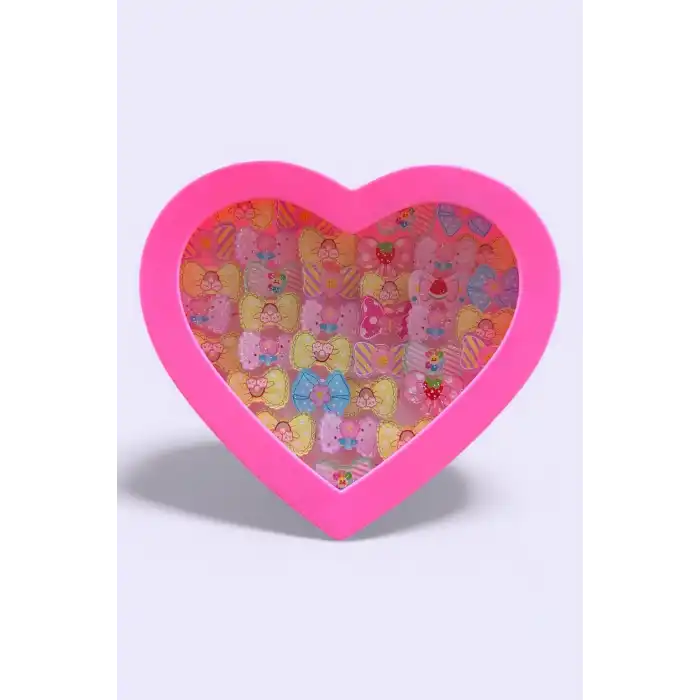 36lı Karışık Renk Kurdele Figürlü Çocuk Yüzük Set